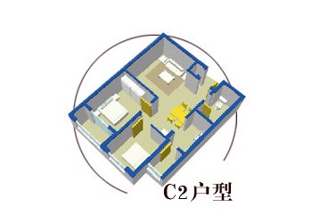 C2户型 建筑面积84.17平米